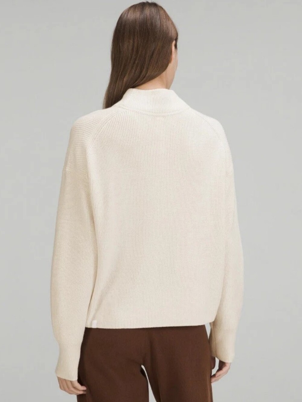 Lululemon Merino Wool Blend Ribbed turtleneck sweater size 8 white opal - Picture 3 of 8